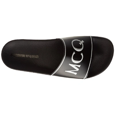 Shop Mcq By Alexander Mcqueen Mcq Alexander Mcqueen Logo Slides In Black