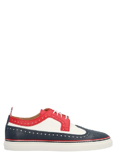 Shop Thom Browne Perforated Lace Up Shoes In Multi