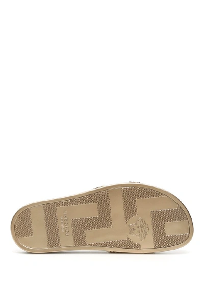 Shop Versace Medusa Slides In Gold