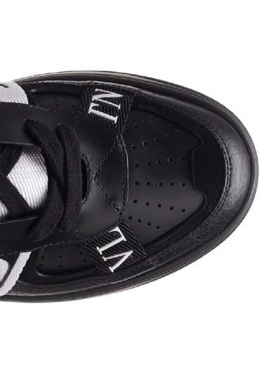 Shop Valentino Vl7n Band Sneakers In Black