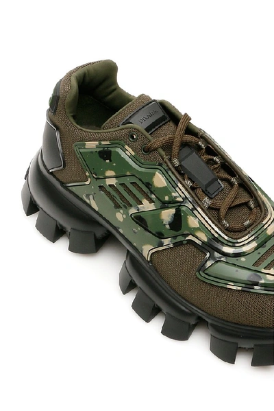 Shop Prada Cloudburst Thunder Camouflage Sneakers In Green