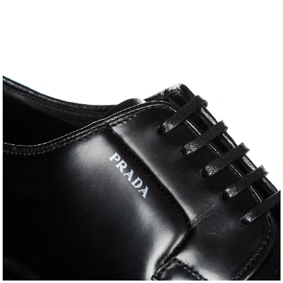 Shop Prada Logo Derby Shoes In Black