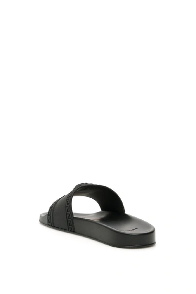 Shop Versace Medusa Slides In Black