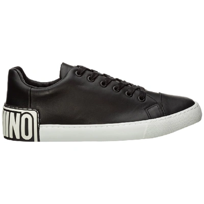 Shop Moschino Logo Panelled Sneakers In Black