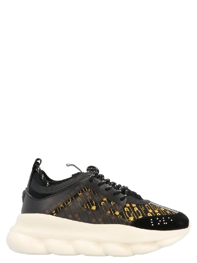 Shop Versace Chain Reaction Sneakers In Black