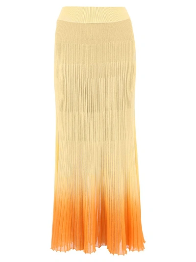 Shop Jacquemus Pleated Sheer Skirt In Multi