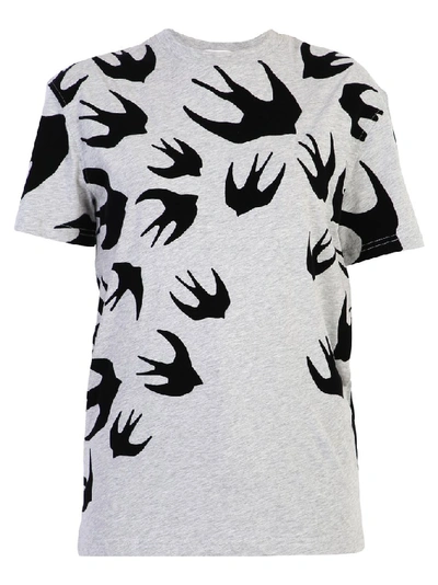 Shop Mcq By Alexander Mcqueen Mcq Alexander Mcqueen Swallow Printed T In Grey