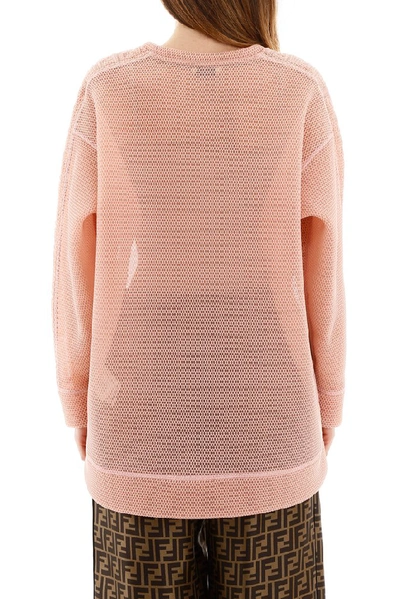 Shop Fendi Oversized Logo Sweatshirt In Pink