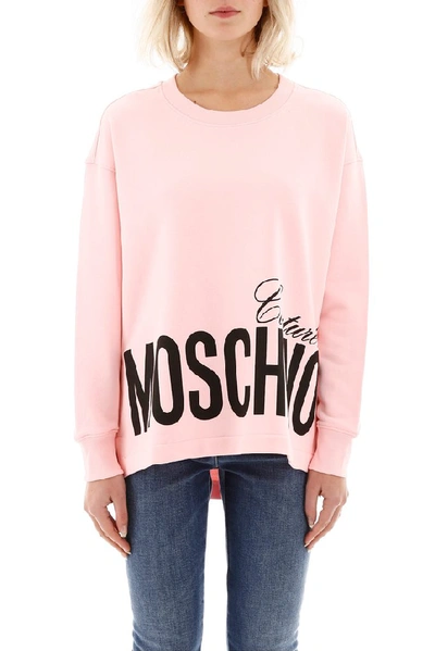 Shop Moschino Couture Print Sweatshirt In Pink