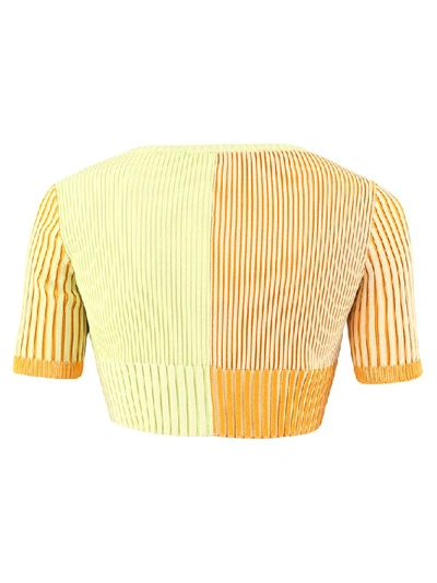 Shop Jacquemus Colour Block Cropped Top In Multi