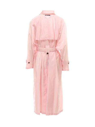 Shop Prada Belted Trench Coat In Pink