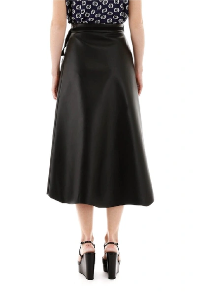 Shop Prada Embellished Wrap Midi Skirt In Black