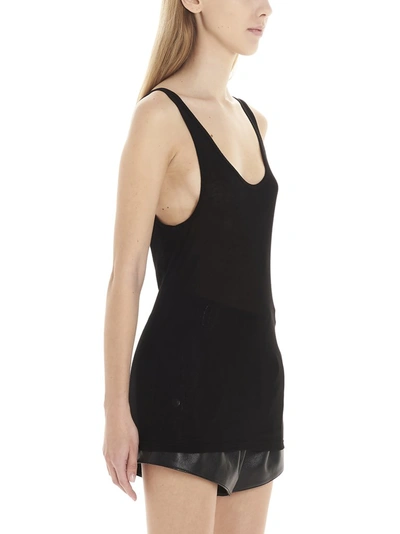 Shop Saint Laurent Ribbed Tank Top In Black