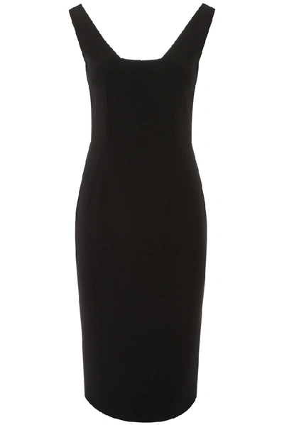 Shop Dolce & Gabbana Deep V Back Dress In Black