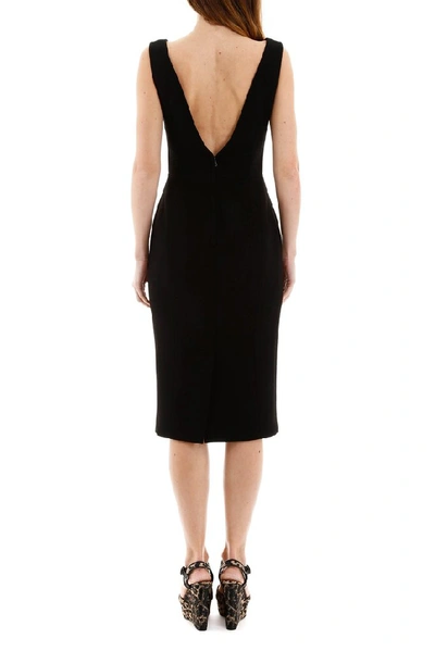 Shop Dolce & Gabbana Deep V Back Dress In Black