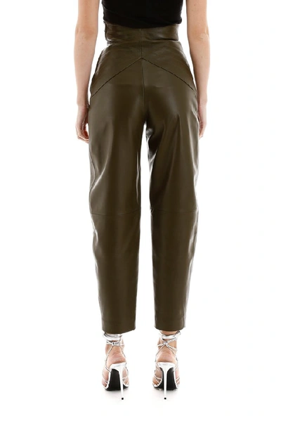 Shop Attico Stitch Detail Panelled Pants In Green