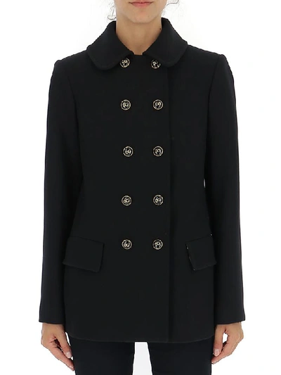 Shop Dolce & Gabbana Double Breasted Coat In Black