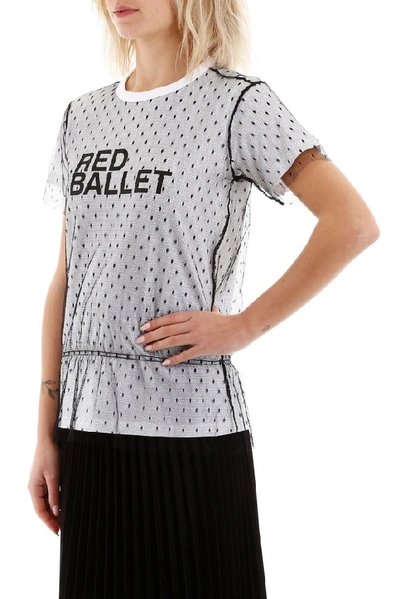 Shop Red Valentino Redvalentino Red Ballet Point D'esprit T In White