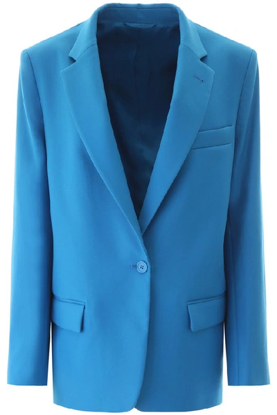 Shop Attico Oversize Blazer In Blue