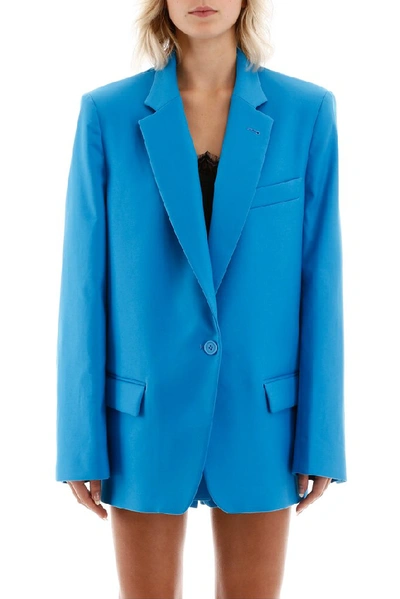 Shop Attico Oversize Blazer In Blue