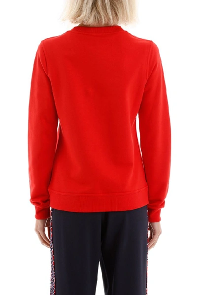 Shop Kenzo Logo Embroidered Sweatshirt In Red