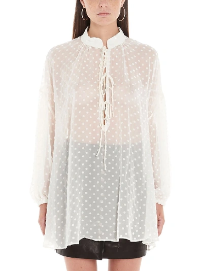 Shop Iro Dotted Blouse In White