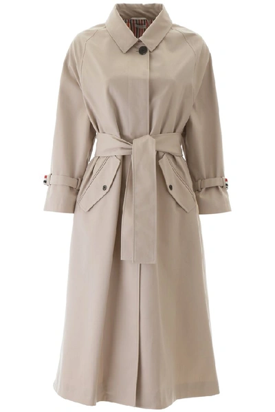 Shop Thom Browne Belted Trench Coat In Beige