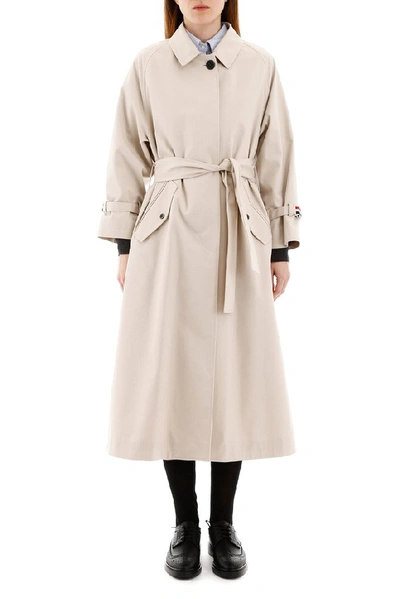 Shop Thom Browne Belted Trench Coat In Beige