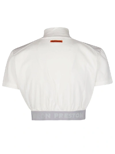 Shop Heron Preston High Neck Crop Top In White