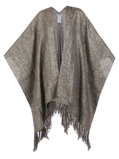 Shop Brunello Cucinelli Metallic Poncho In Gold