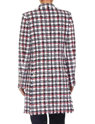 Shop Thom Browne Tweed Coat In Multi