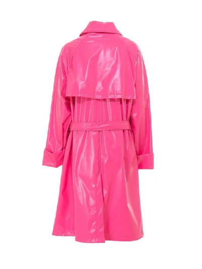 Shop Mm6 Maison Margiela Belted Trench Coat In Pink