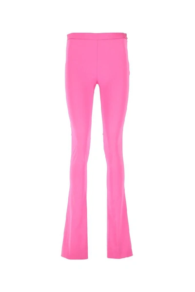 Shop Versace Flared Pants In Pink