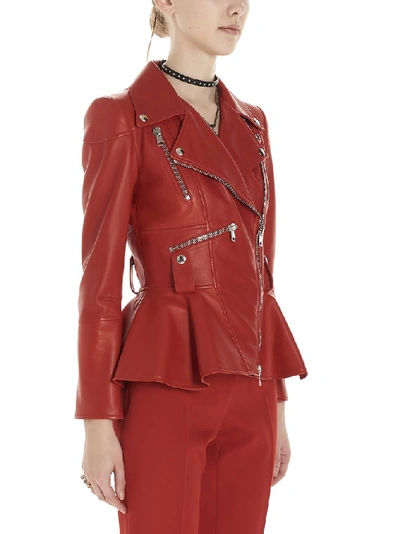 Shop Alexander Mcqueen Biker Jacket In Red