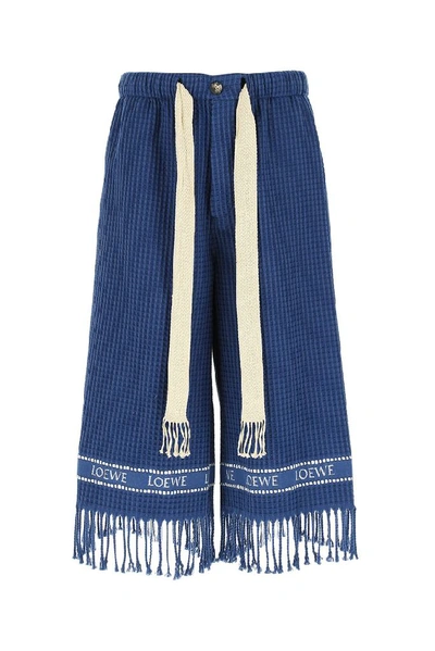 Shop Loewe Tassel Trim Culottes In Blue