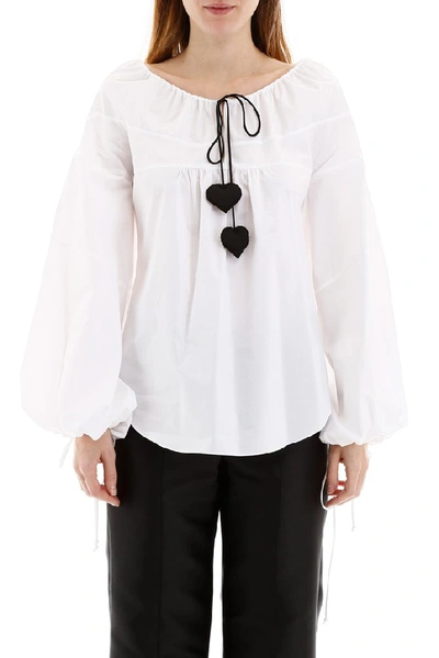 Shop Lanvin Drawstring Rouched Blouse In White