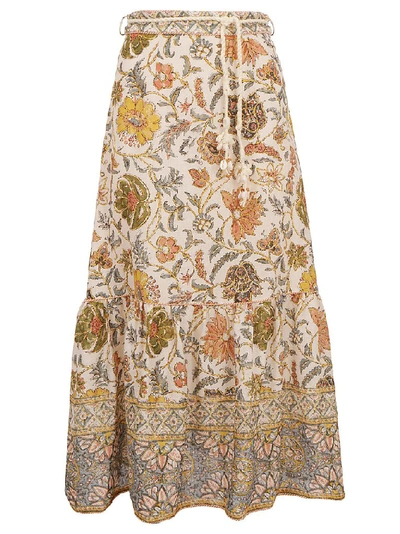 Shop Zimmermann Paisley Print Long Skirt In Multi