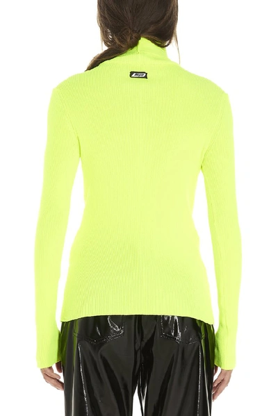 Shop Msgm High Neck Sweater In Yellow