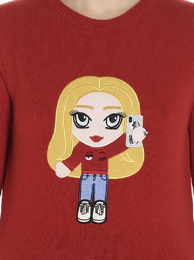 Shop Chiara Ferragni Chiara Motif Sweater In Red