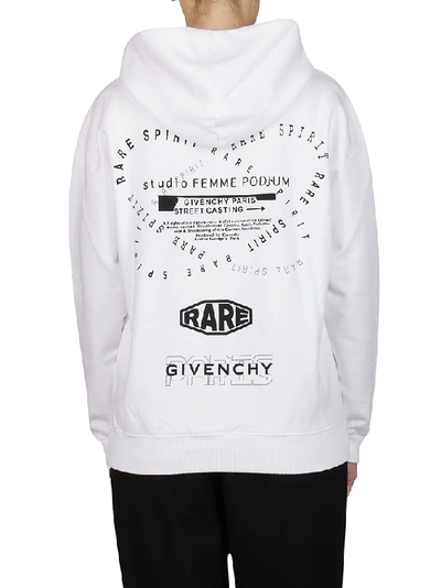 Shop Givenchy Logo Print Hoodie In White