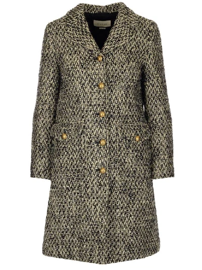 Shop Gucci Gg Tweed Coat In Multi