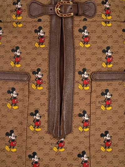 Shop Gucci X Disney Gg Mickey Mouse Skirt In Brown