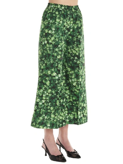 Shop Dolce & Gabbana Printed Wide Leg Pants In Green