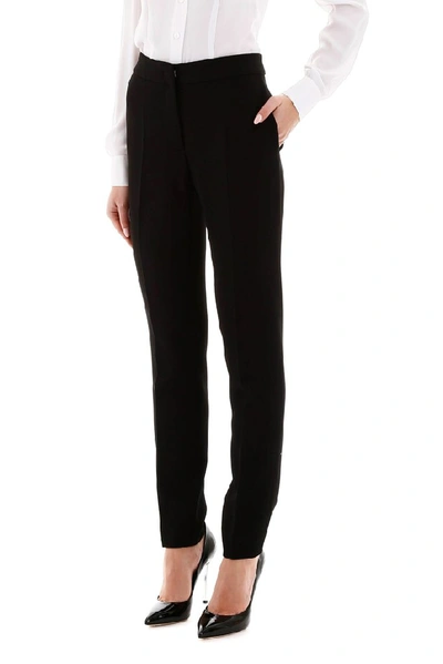 Shop Moschino Tailored Trousers In Black