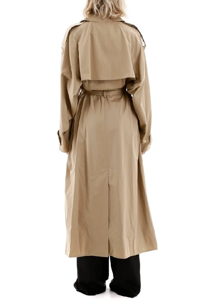 Shop Bottega Veneta Belted Overcoat In Beige