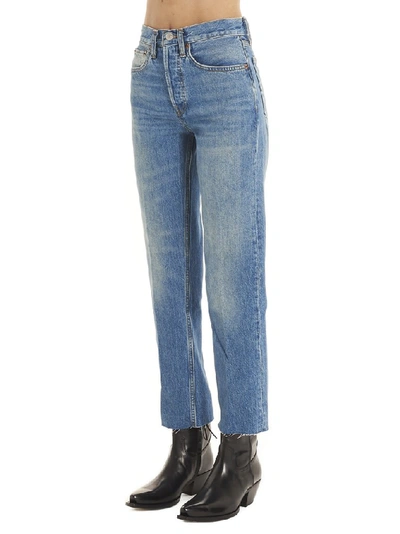 Shop Re/done Cropped Jeans In Blue
