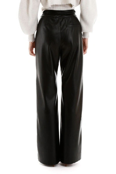 Shop Nanushka Chimo Wide Leg Pants In Black