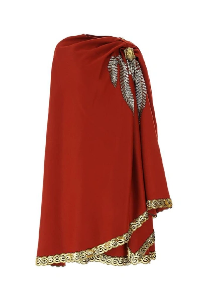 Shop Gucci Embellished Cape In Red