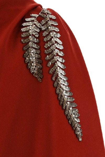 Shop Gucci Embellished Cape In Red