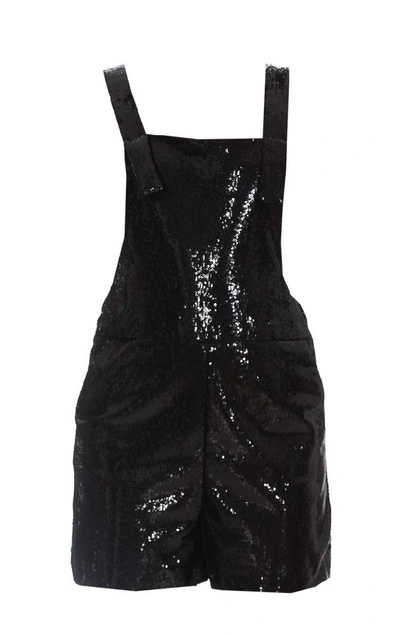 Shop P.a.r.o.s.h . Sleeveless Glittered Playsuit In Black